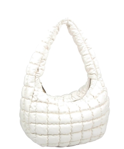 Fashion Puffy Shoulder Bag HQ128 WHITE